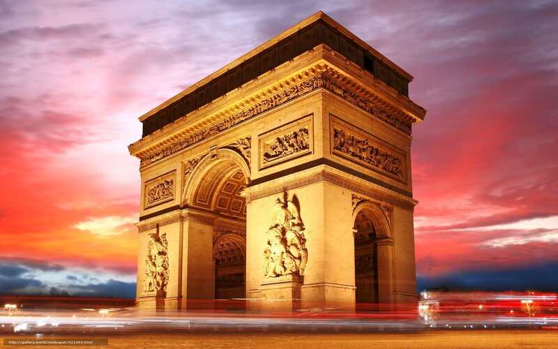 Arc De Triomphe at Dusk — Red