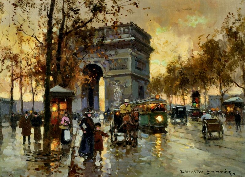 Arc De Triomphe at Dusk — Yellow, Busy