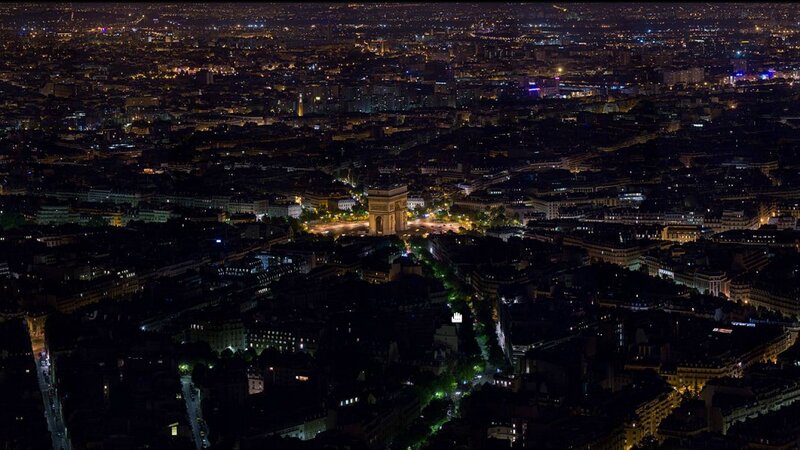 Arc De Triomphe at Night — Black, Dark