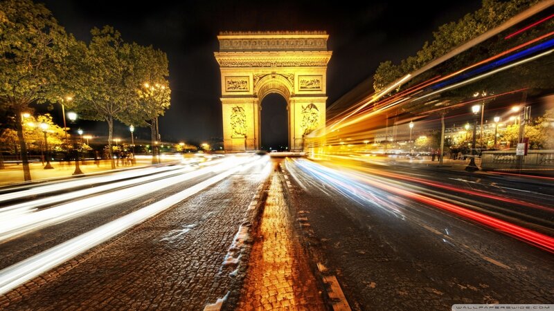 Arc De Triomphe at Night — Black, Dramatic