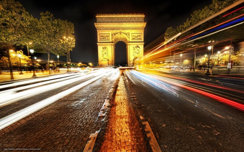 Arc De Triomphe at Night — Yellow, Dramatic