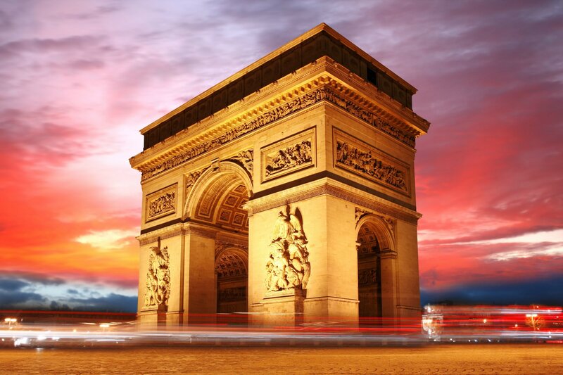 Arc de Triomphe at sunset