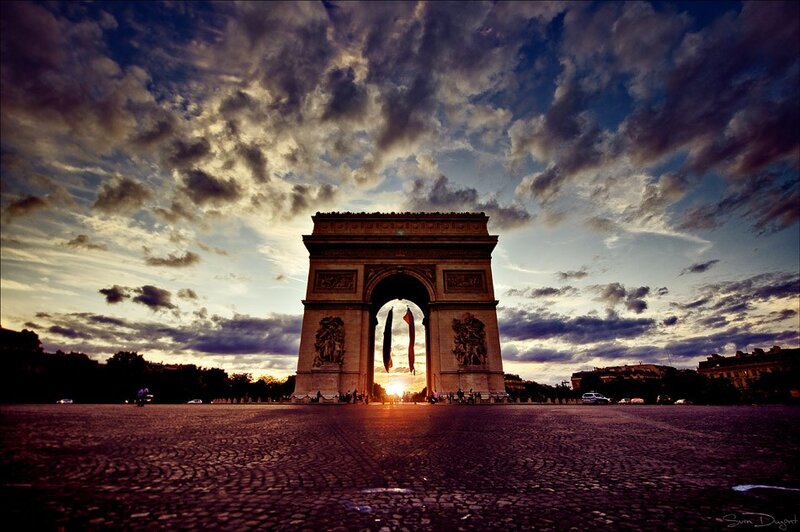 Arc De Triomphe at Sunset — Purple, Dramatic