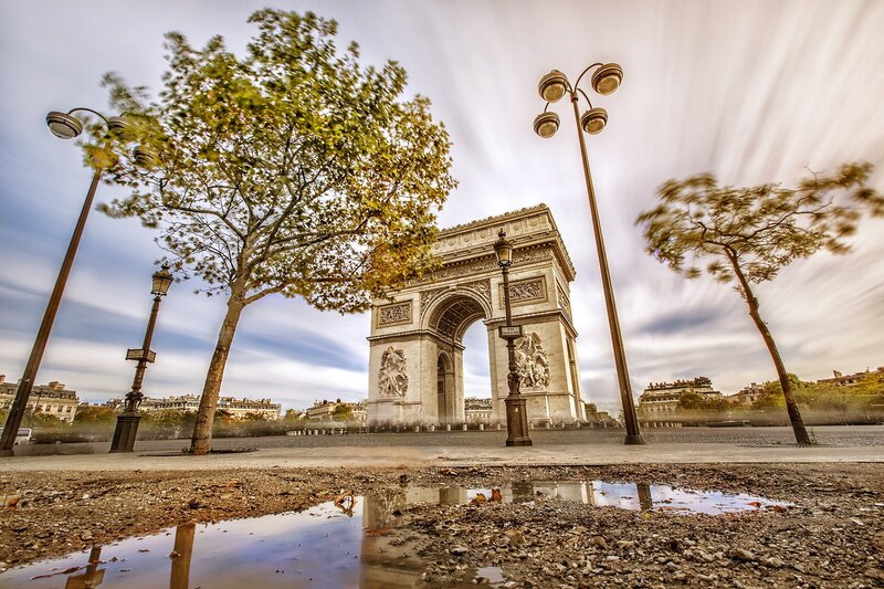 Arc De Triomphe in Paris — Gray, Dramatic, Afternoon, Photograph