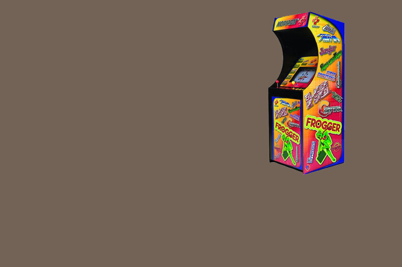 arcade game cabinet with Frogger