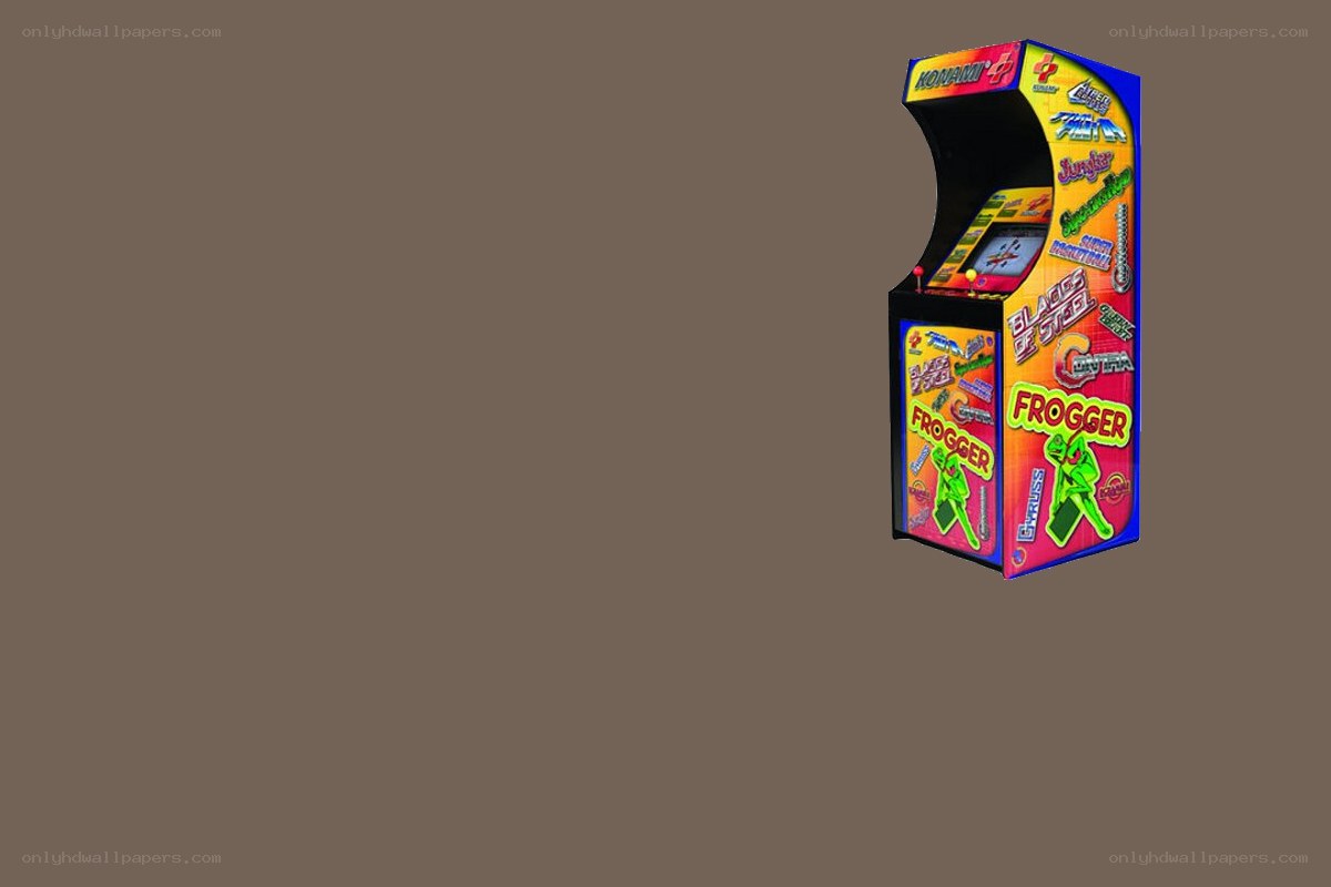 arcade game cabinet with Frogger
