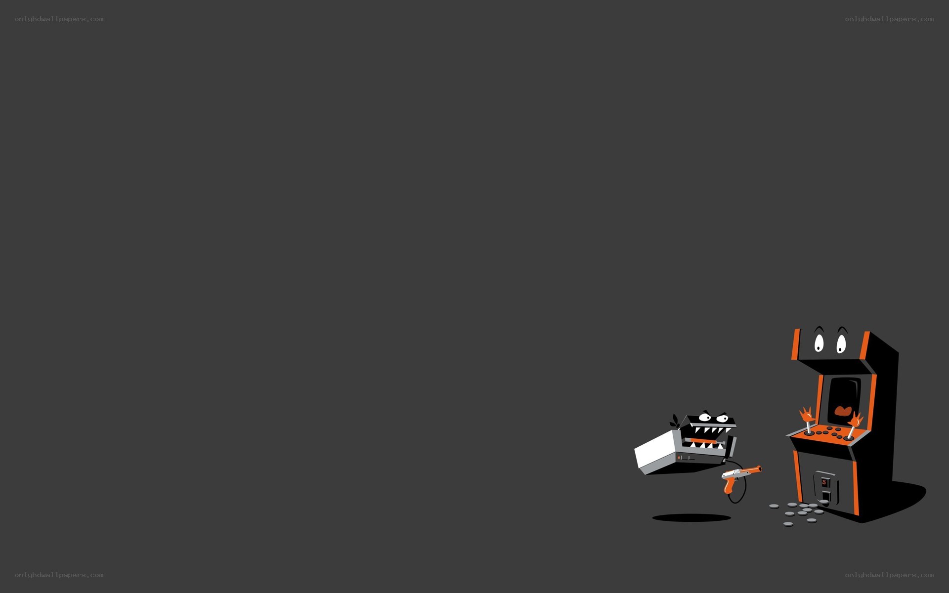 Arcade game characters in chaos