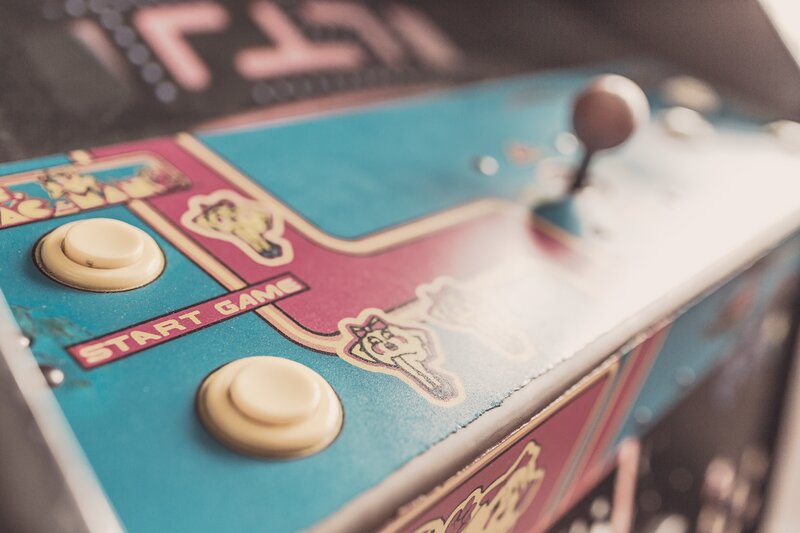 Arcade Game Control Panel — Blue