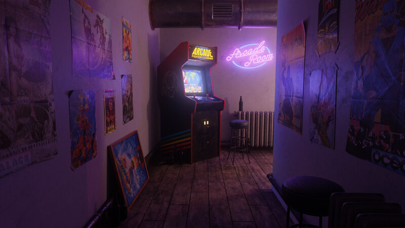 Arcade Game in Room