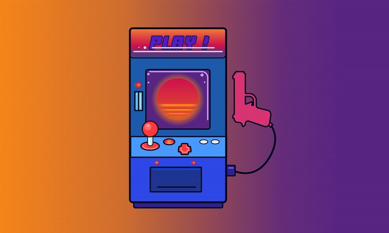 Arcade Game Machine — Blue