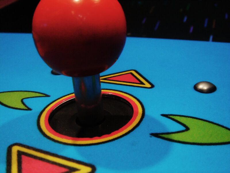 arcade joystick close-up