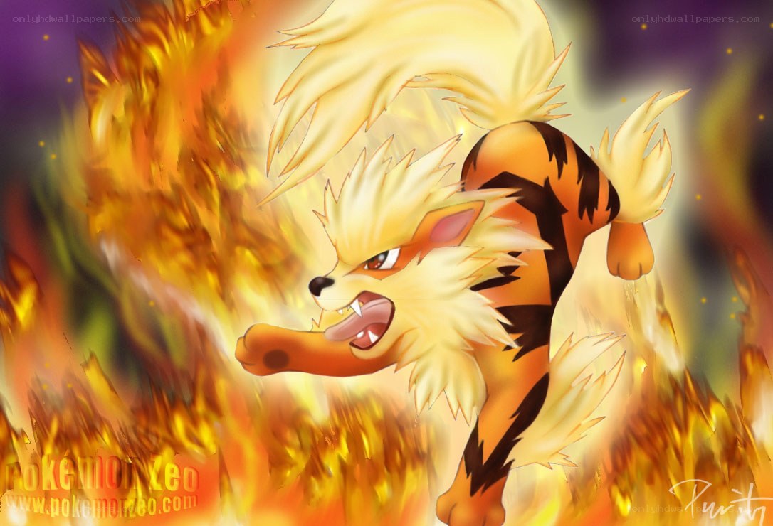 Arcanine in a firestorm