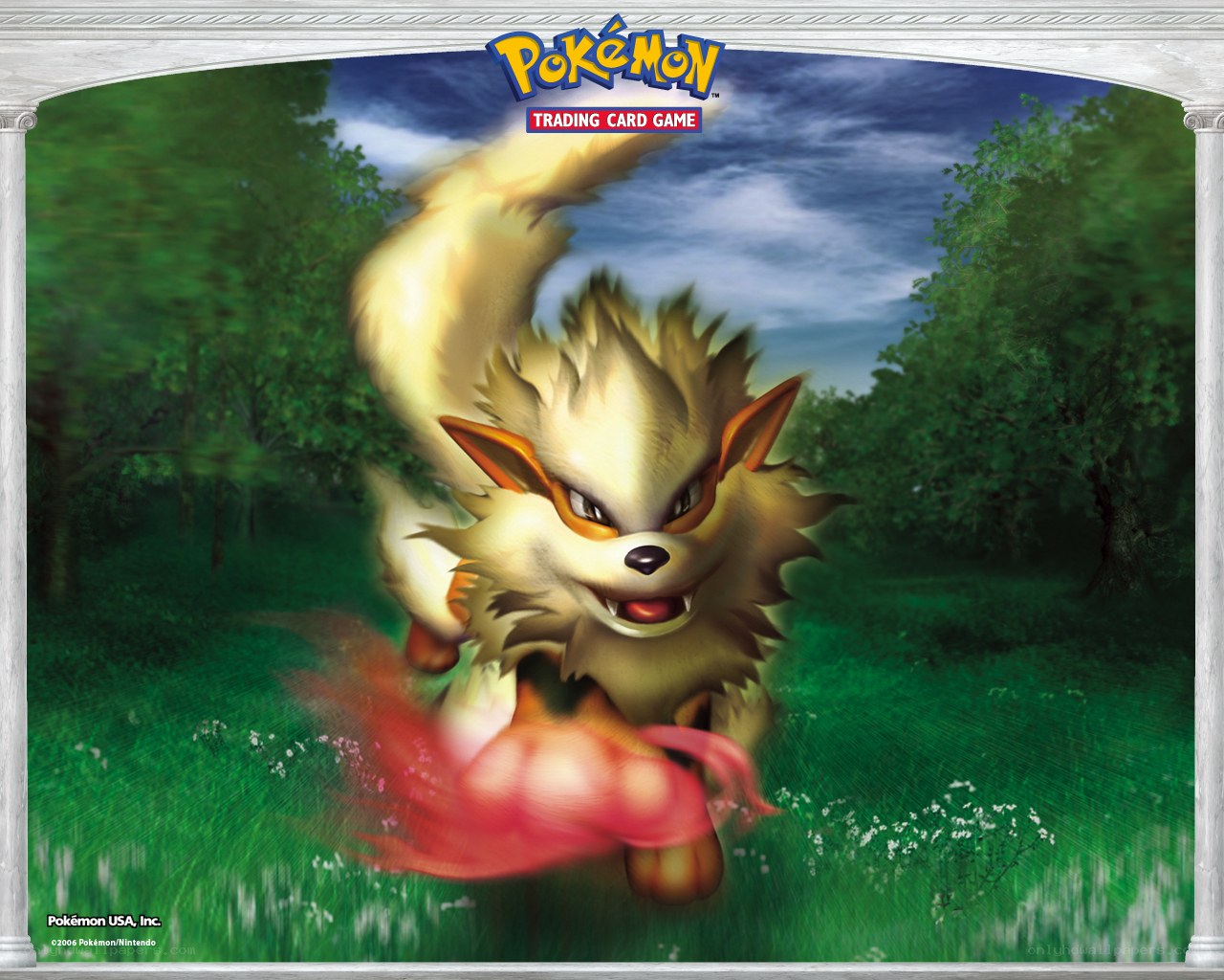 Arcanine in a forest
