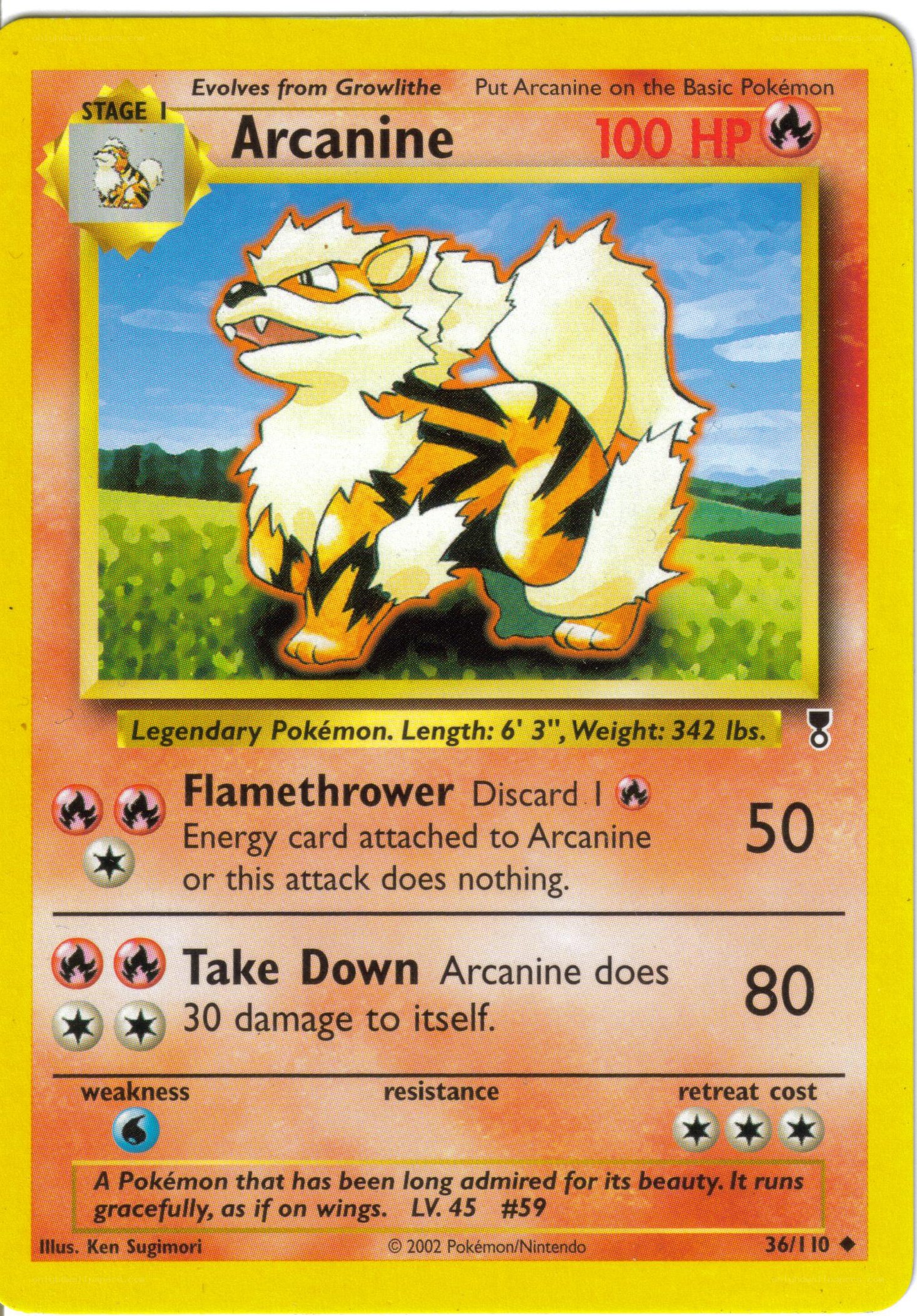 Arcanine Pokémon card