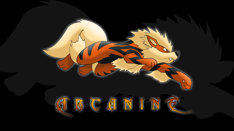 Arcanine Running — Black, Dynamic, Digital Art