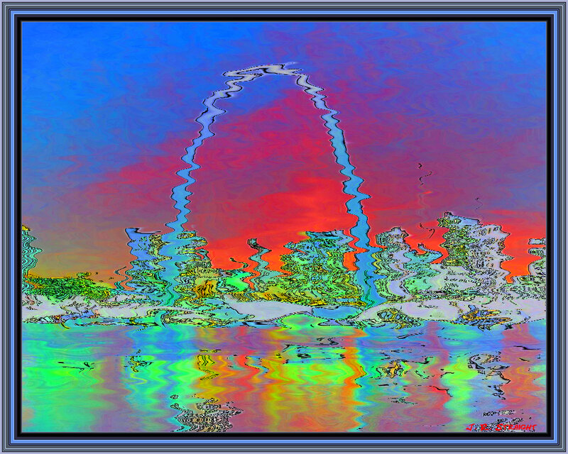 Arch and City Reflection