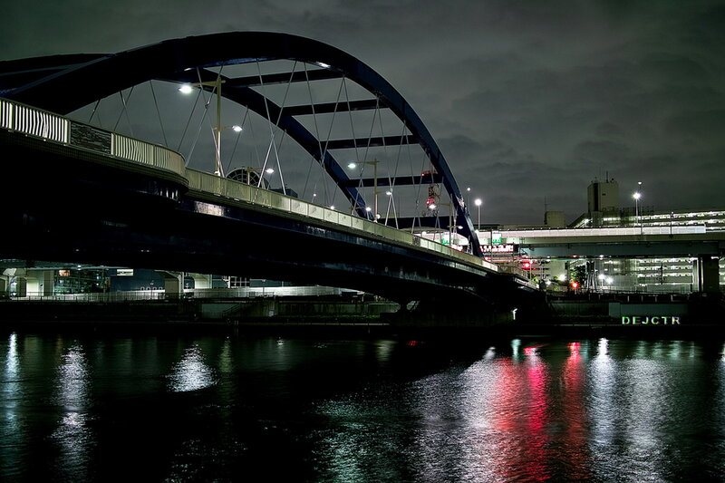 Arch Bridge at Night — Black