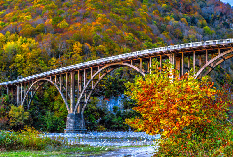 Arch Bridge in Autumn