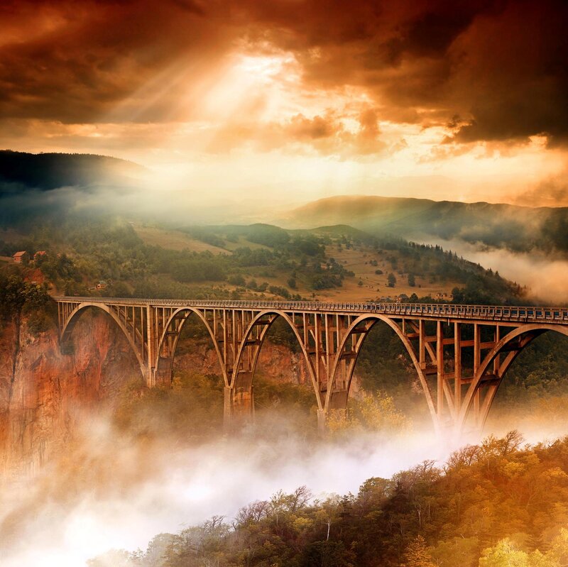 Arch Bridge over Canyon
