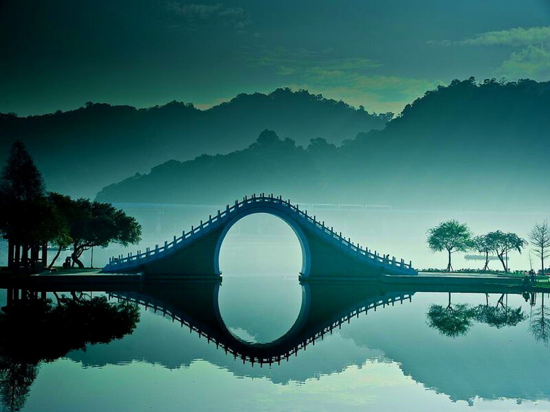 Arch Bridge over Lake