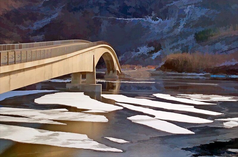 Arch Bridge over River