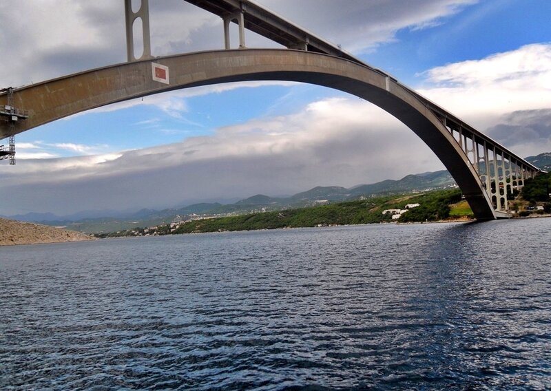 Arch Bridge over Water — Blue