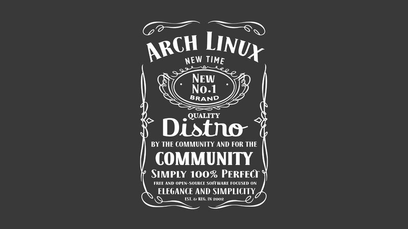 Arch Linux Logo — Black, Minimalist, Illustration