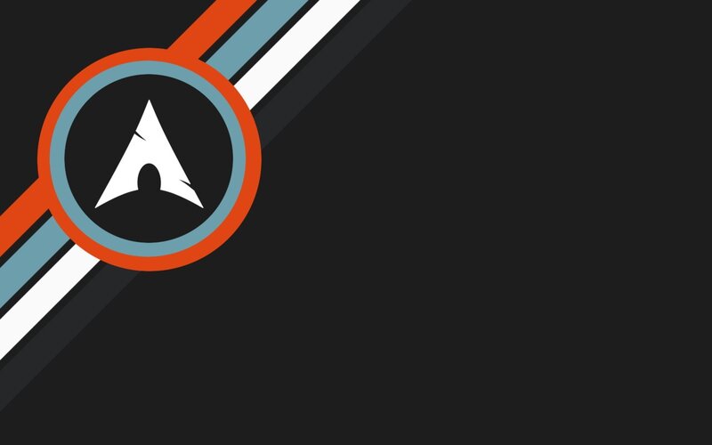 Arch Linux Logo — Black, Minimalist, Vector Art, Circle