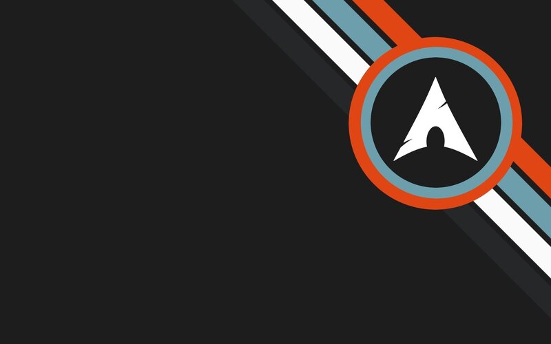 Arch Linux Logo — Black, Minimalist, Vector Art, Stripes