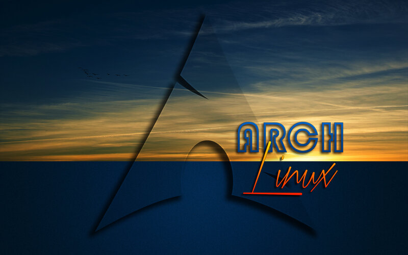 Arch Linux Logo — Blue, Dramatic