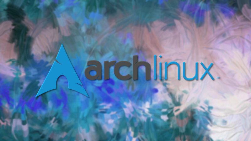 Arch Linux logo on abstract background