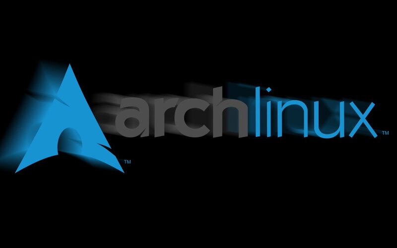 Arch Linux logo on black