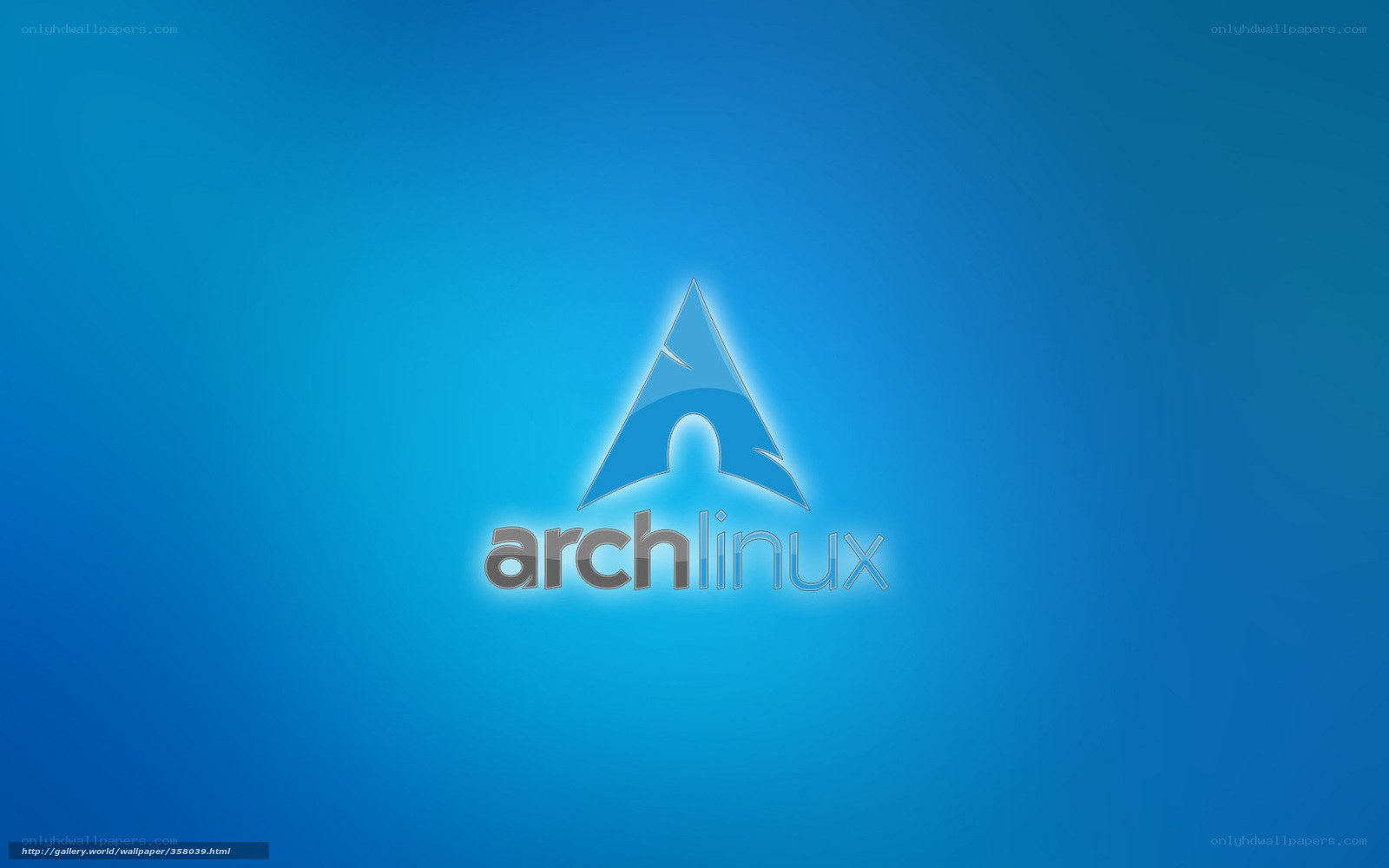 Arch Linux logo on blue