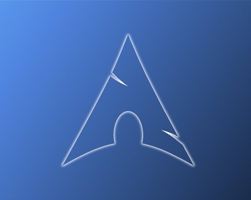 Arch Linux logo on blue background