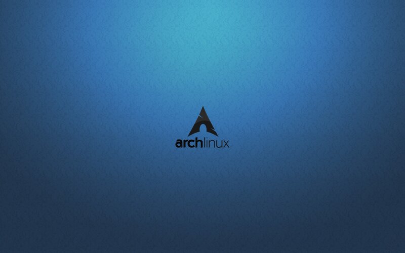 Arch Linux logo on blue background
