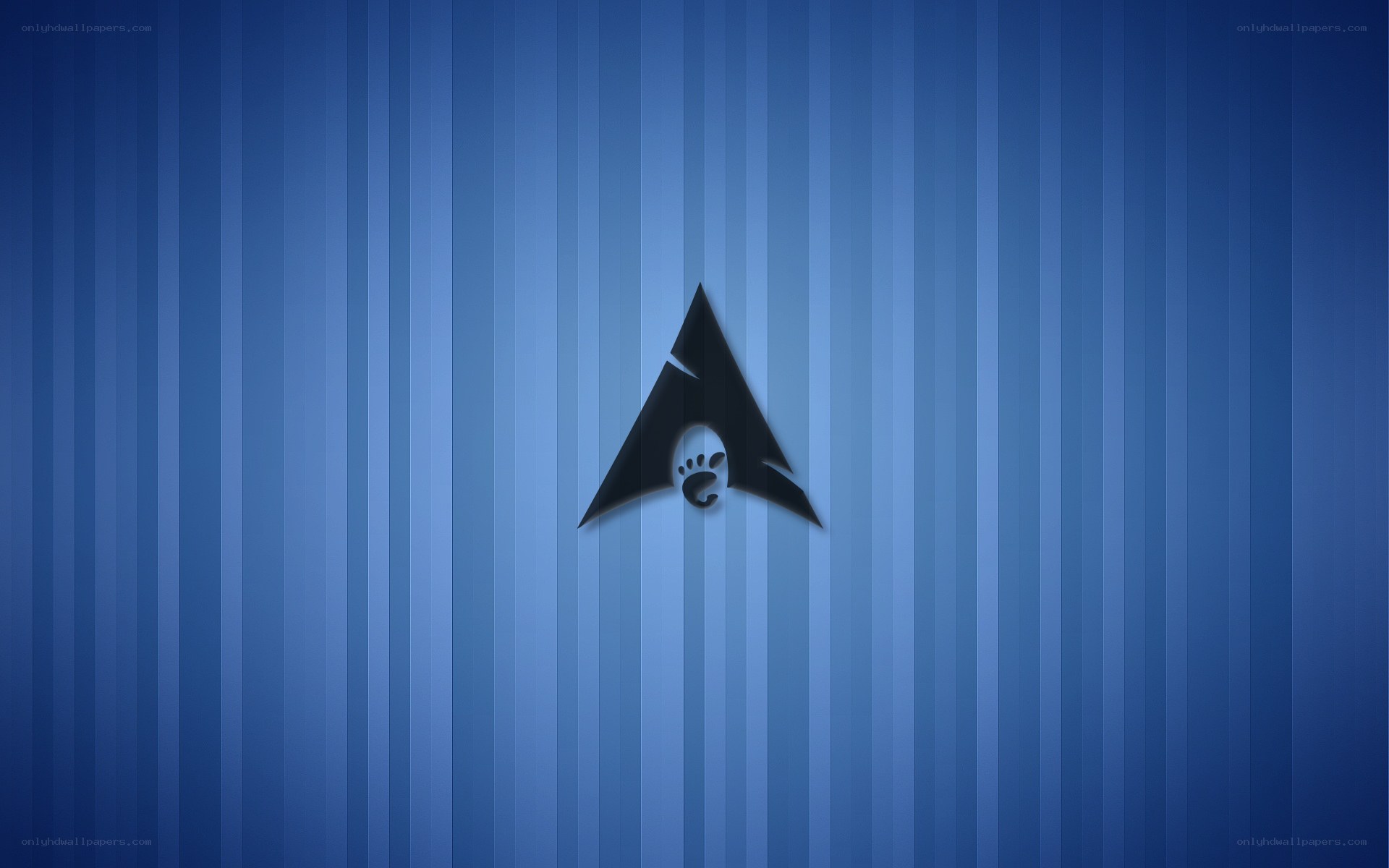 Arch Linux logo on blue stripes