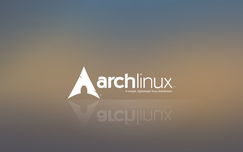 Arch Linux logo on gradient background