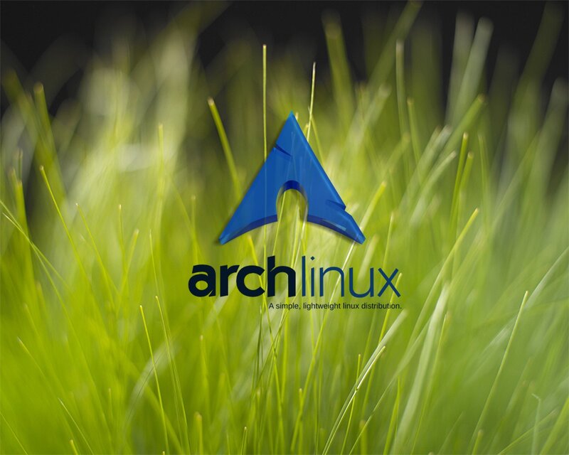 Arch Linux logo on grass