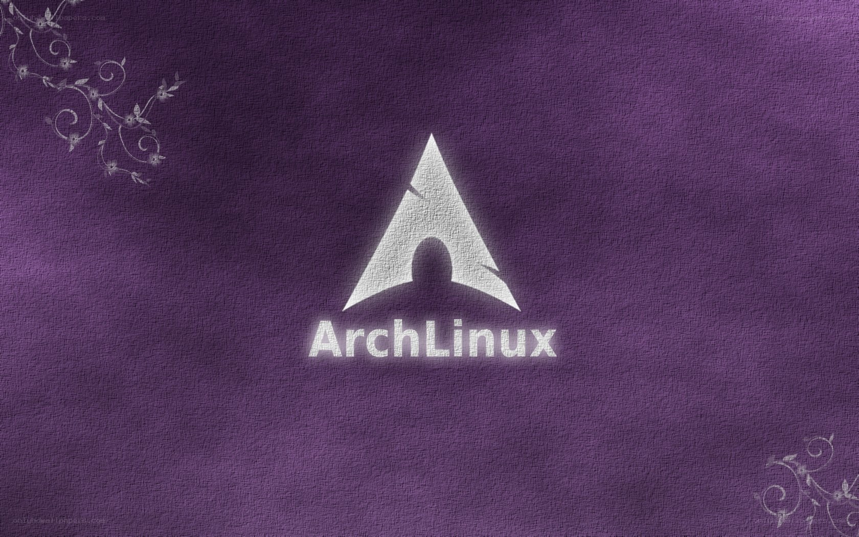Arch Linux logo on purple background