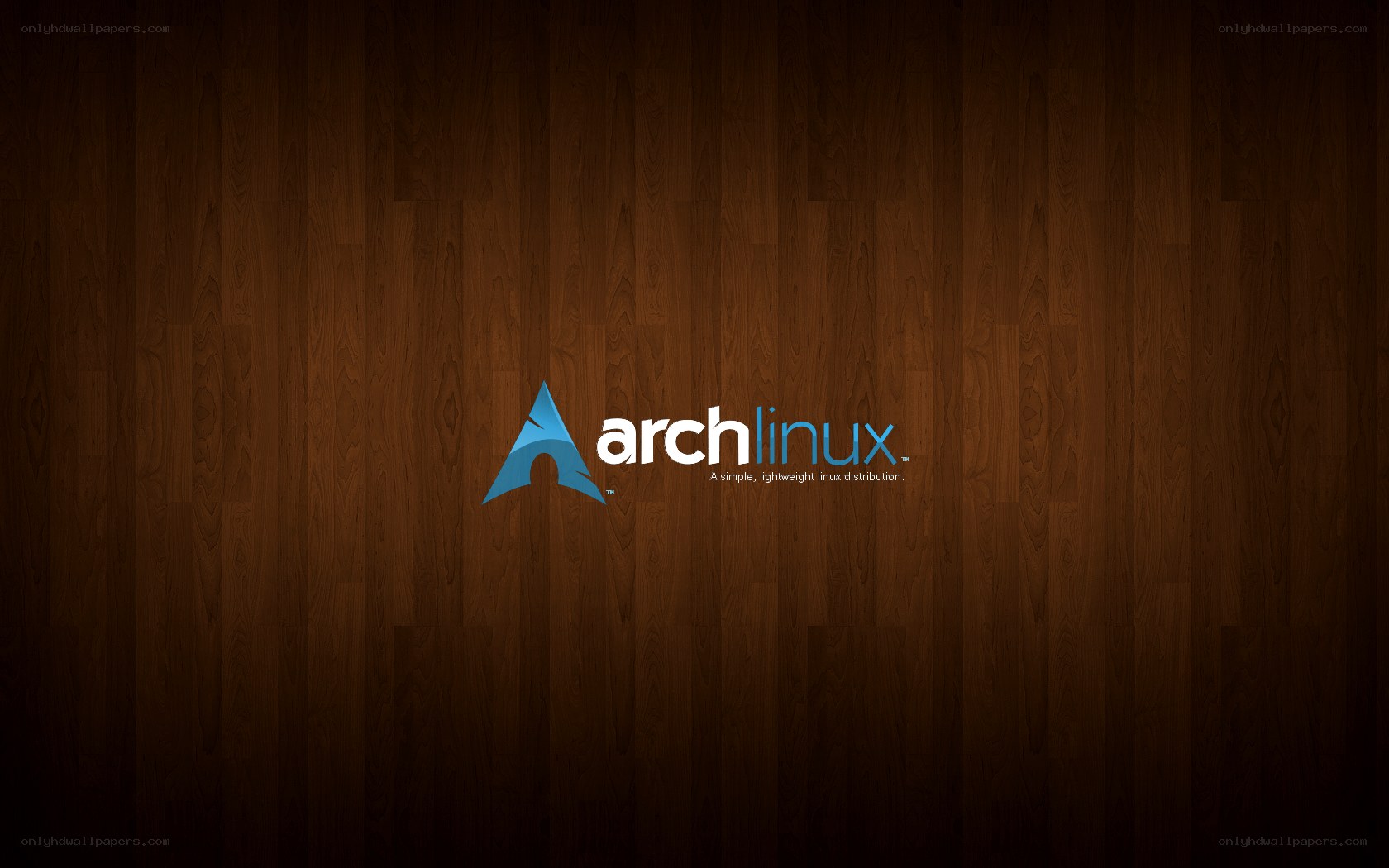 Arch Linux logo on wood