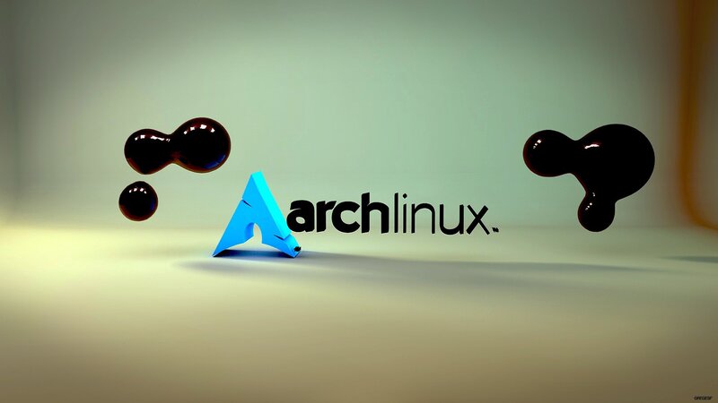 Arch Linux logo with abstract shapes