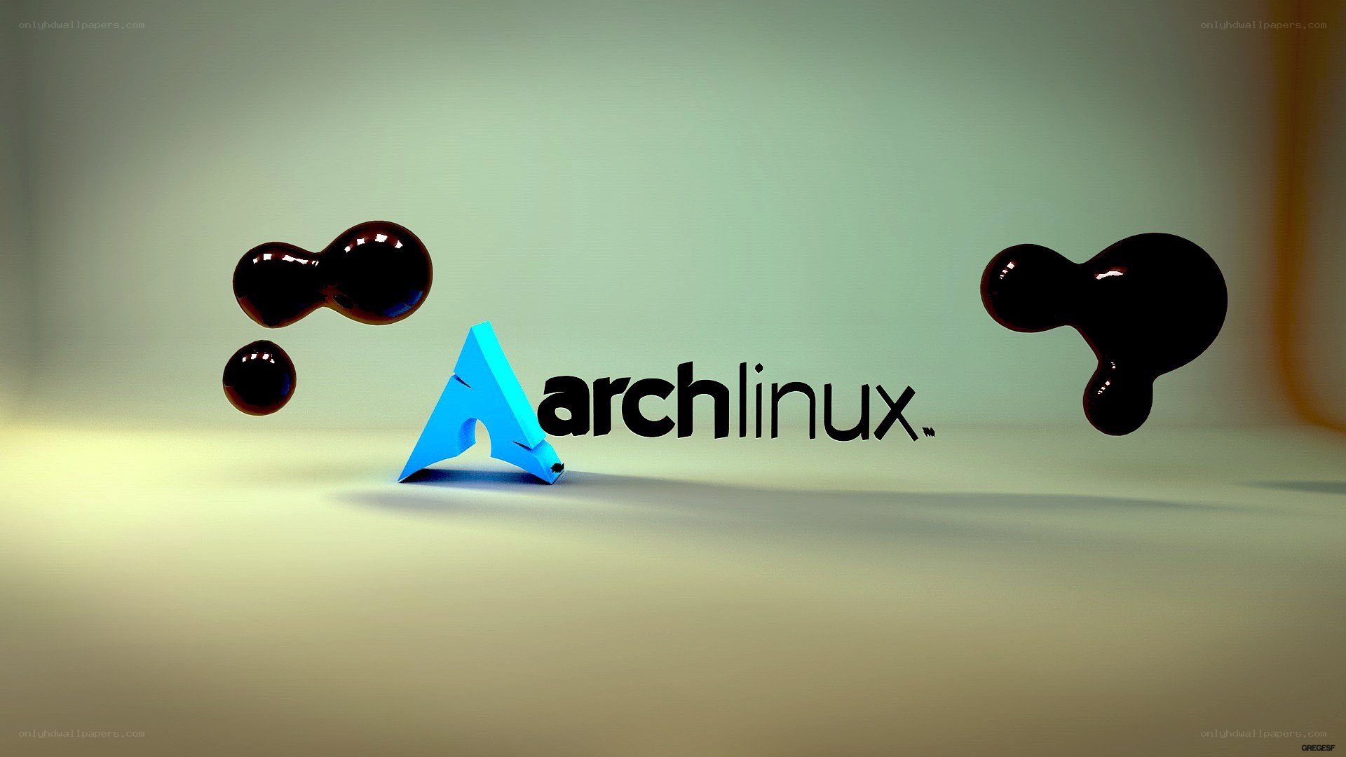 Arch Linux logo with abstract shapes