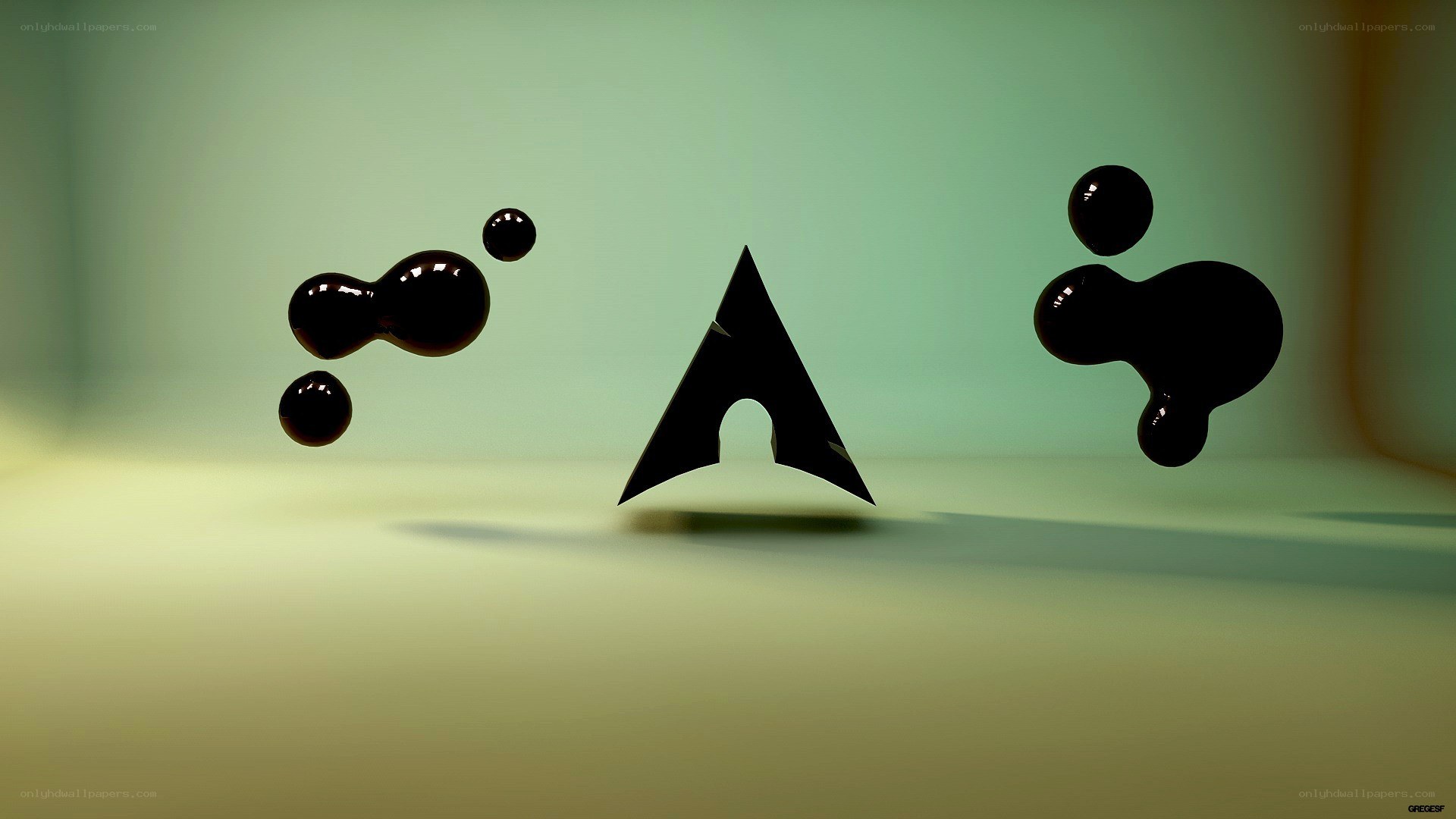 Arch Linux logo with abstract shapes