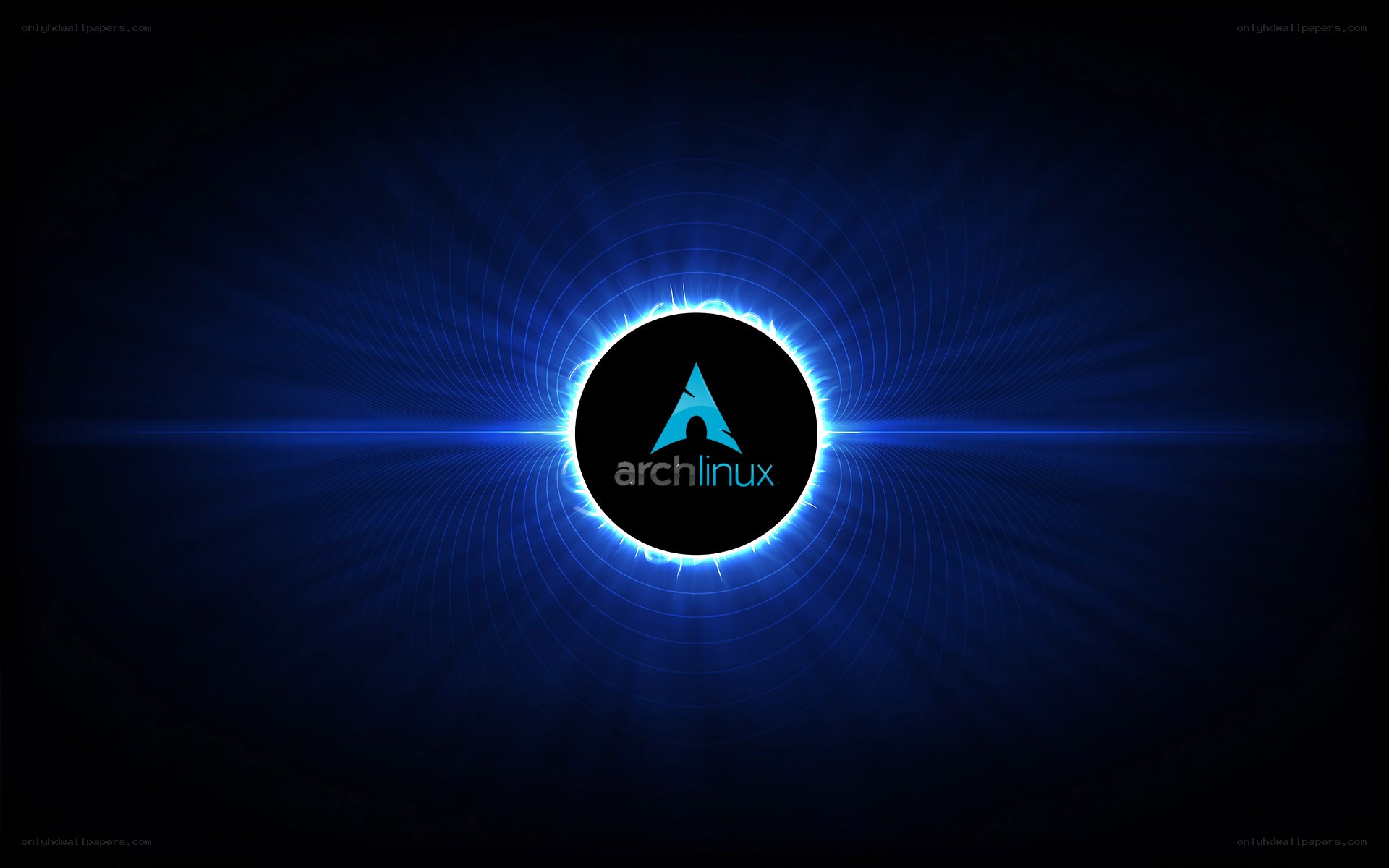Arch Linux logo with blue glow