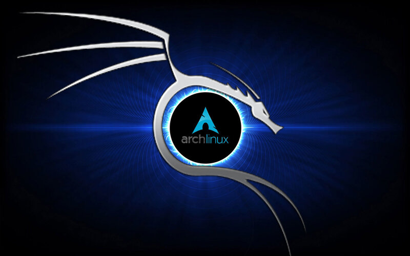 Arch Linux logo with dragon
