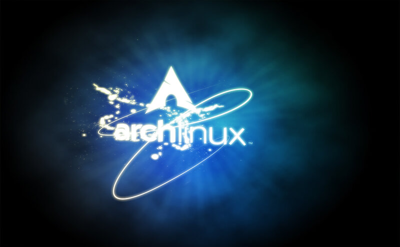 Arch Linux logo with glowing effect