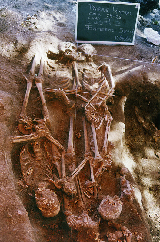 Archaeological excavation of human remains