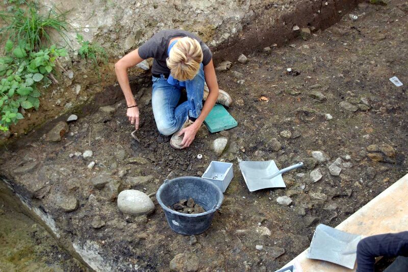 Archaeologist at Dig Site