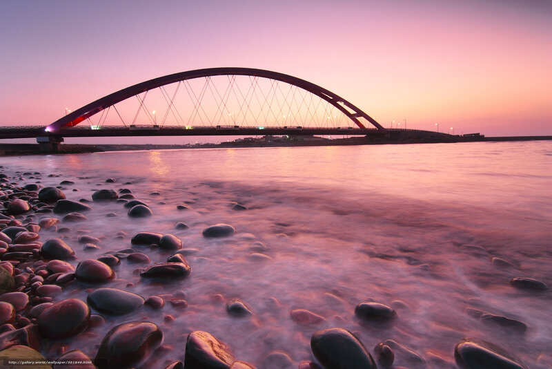 Arched Bridge at Sunset