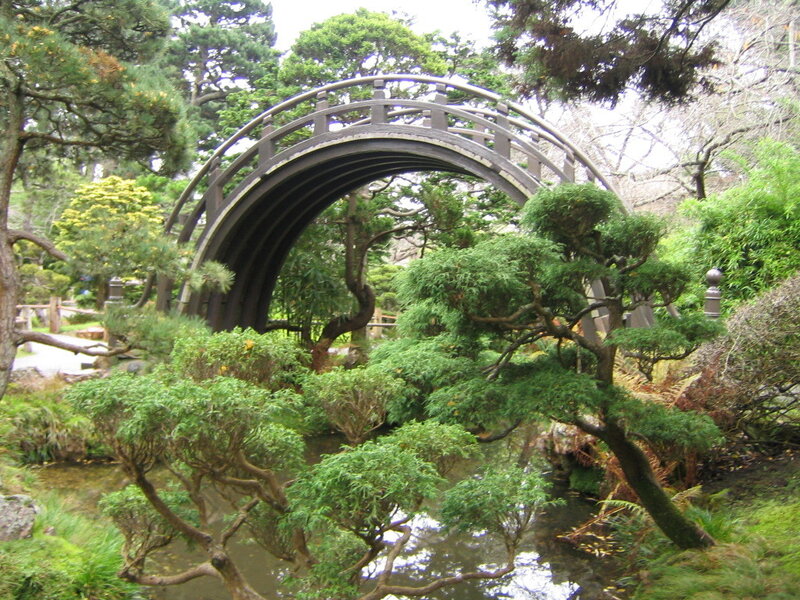 Arched Bridge in Garden